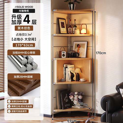 严选中古风转角柜墙角转角置物架客厅三角柜子卧室拐角收纳柜书柜