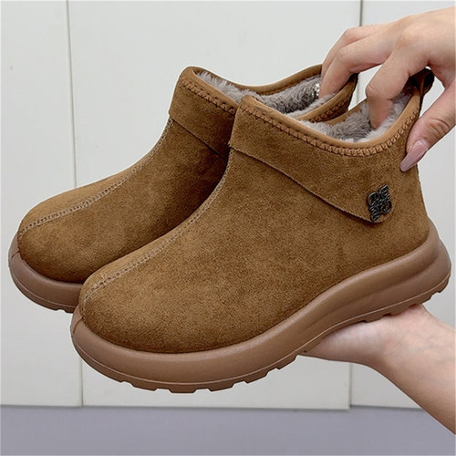 冬季新款短靴一脚蹬加绒雪地靴