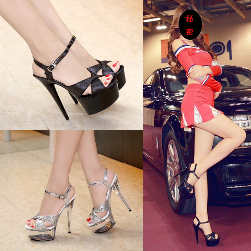 恨天高t台模特走秀鞋m夜店透明