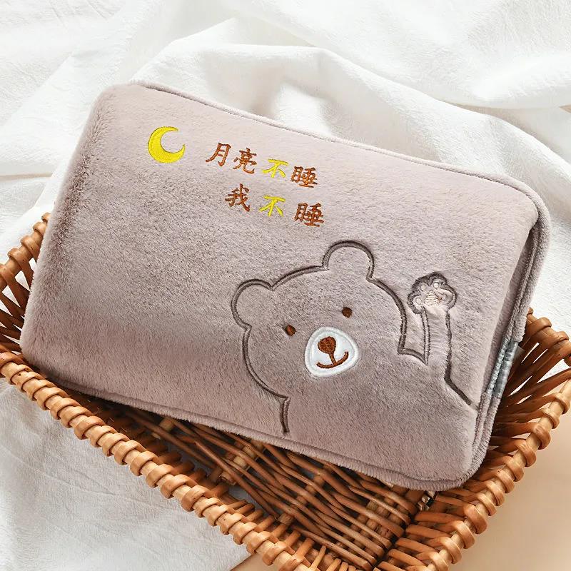 充电热水袋防爆暖水袋暖肚可爱毛绒暖手宝卡通电暖宝暖宝宝双插手