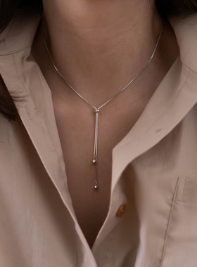 韩国东大门项链女百搭小众链条流苏颈链锁骨链简约气质项链冷淡风