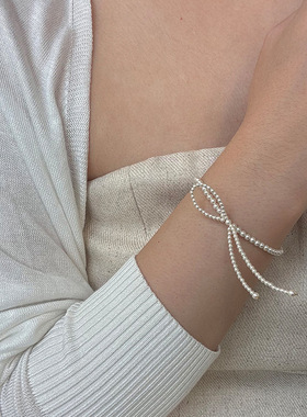 法式复古锆石珍珠蝴蝶结手链女小众设计个性简约百搭气质时尚手饰