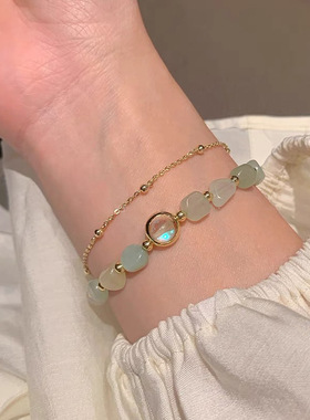 小众设计感天然石转运珠手链女韩国复古个性简约百搭气质时尚手镯