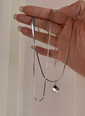 极简冷淡风双层蛇骨链项链女韩国个性简约百搭气质时尚颈链锁骨链