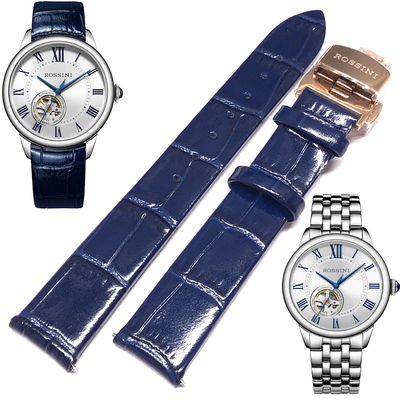 罗西尼正品表带真皮带6901男表5901女表5902蝴蝶扣双按扣6902