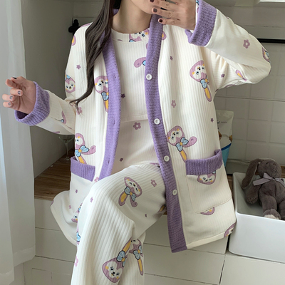 三件套月子服哺乳空气棉孕妇睡衣