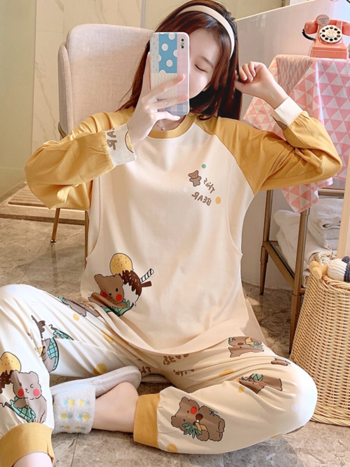 감금 옷 봄과 가을 순면 산후 출산 모유 수유 출산 잠옷 여성 여름 얇은 섹션 10 월 9 일 홈웨어 8