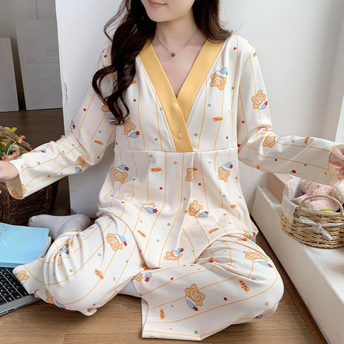 月子服夏季薄款纯产后棉哺乳产妇孕妇睡衣春秋怀孕期8月份9家居10