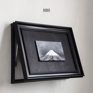 《雪山》好运平安液压杆电表箱电表盒遮挡水泥立体浮雕装饰画