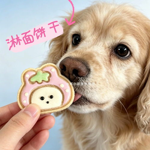 小花家美乐蒂宠物狗狗淋面饼干羊奶果蔬粉手工自制宠物零食狗狗