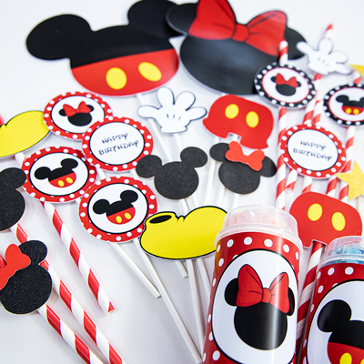 适用于米妮派对甜品台蛋糕装饰