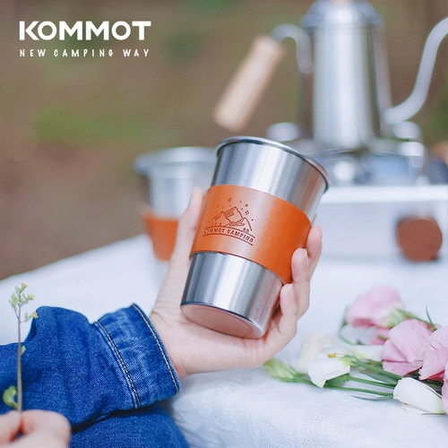 Кожаный креативный стакан для кемпинга из нержавеющей стали, воловья кожа