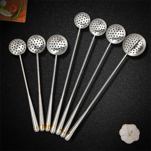 不锈钢大漏勺厨房饭店大灶台鱼长柄粥勺舀汤加长313羊庄火锅漏勺