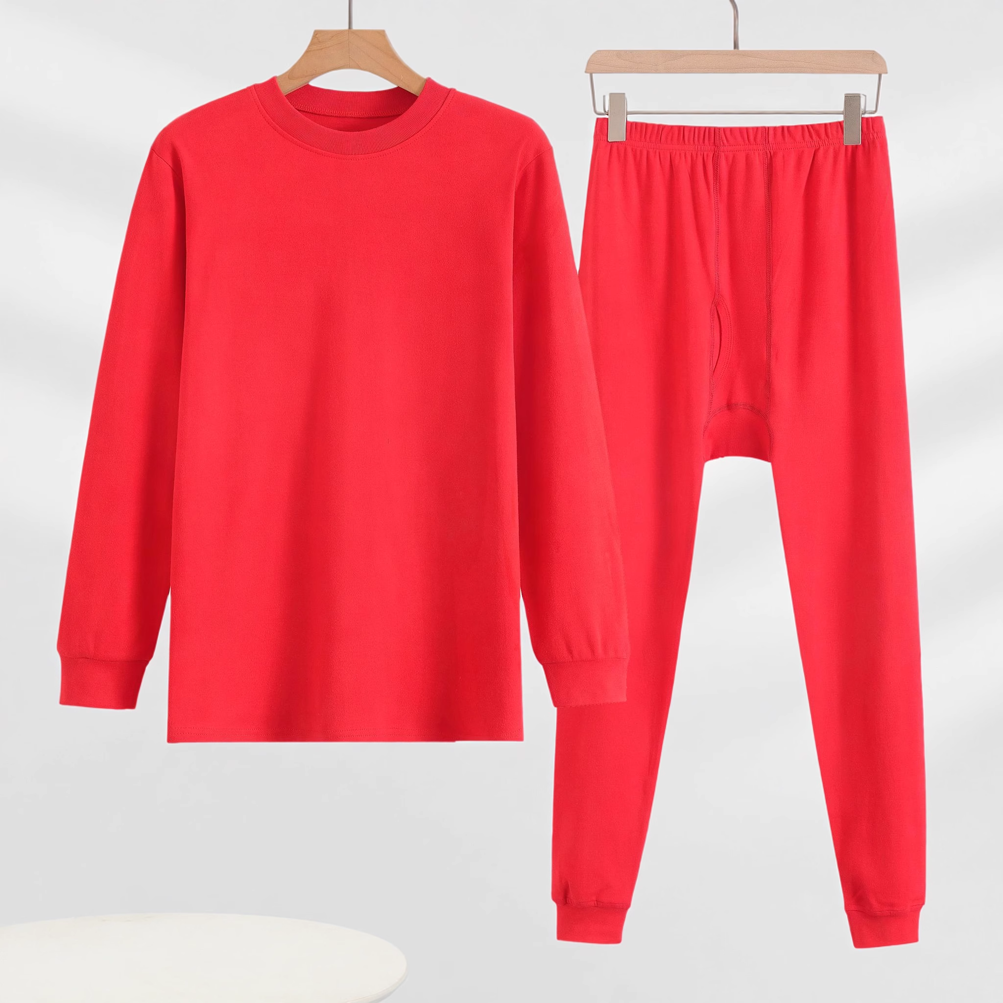 红色保暖圆领秋衣秋裤本命年