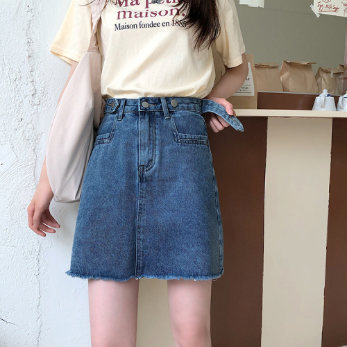 Real photo, real price, Korean version, INS style, all kinds of high waist jeans skirt, short skirt, A-line skirt