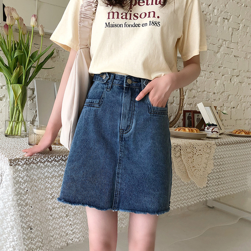 Real photo, real price, Korean version, INS style, all kinds of high waist jeans skirt, short skirt, A-line skirt