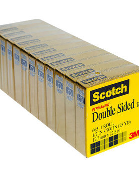 3M665透明无痕强力高粘双面胶带12.7mm*22.8m 家用办公油墨测试胶