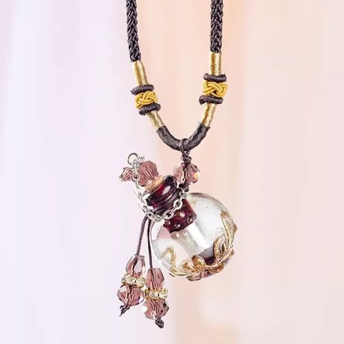 琉璃项链香薰精油瓶女可打开