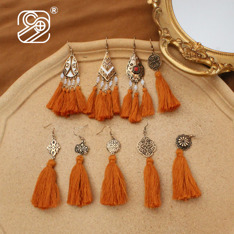 sumni/tide民族风复古合金女耳环