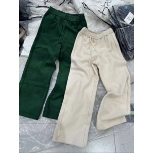 欧洲站2026春款hav欧货 松紧腰抽绳绒面休闲裤 特价