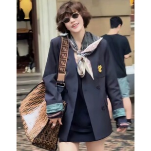 欧洲站2025秋新款欧货 高品质百搭长袖西服款外套