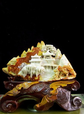 天然玉石雕芙蓉石富水长流风水