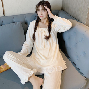 睡衣女秋冬季纯棉长袖两件套装2021年新款网红款公主仙女风家居服