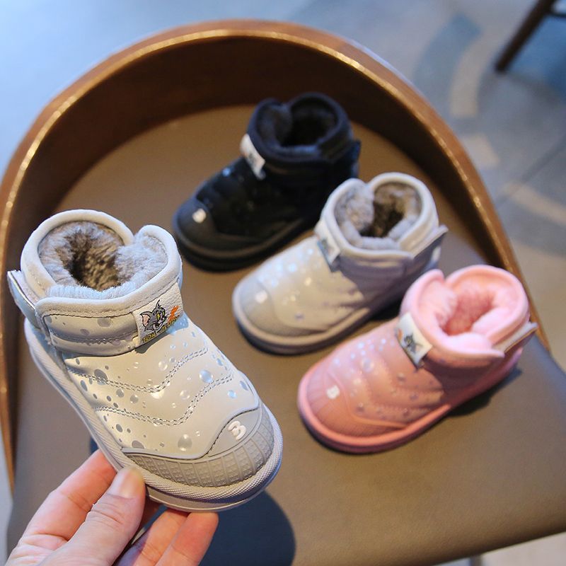 雪地靴魔术贴防水防滑女童男童