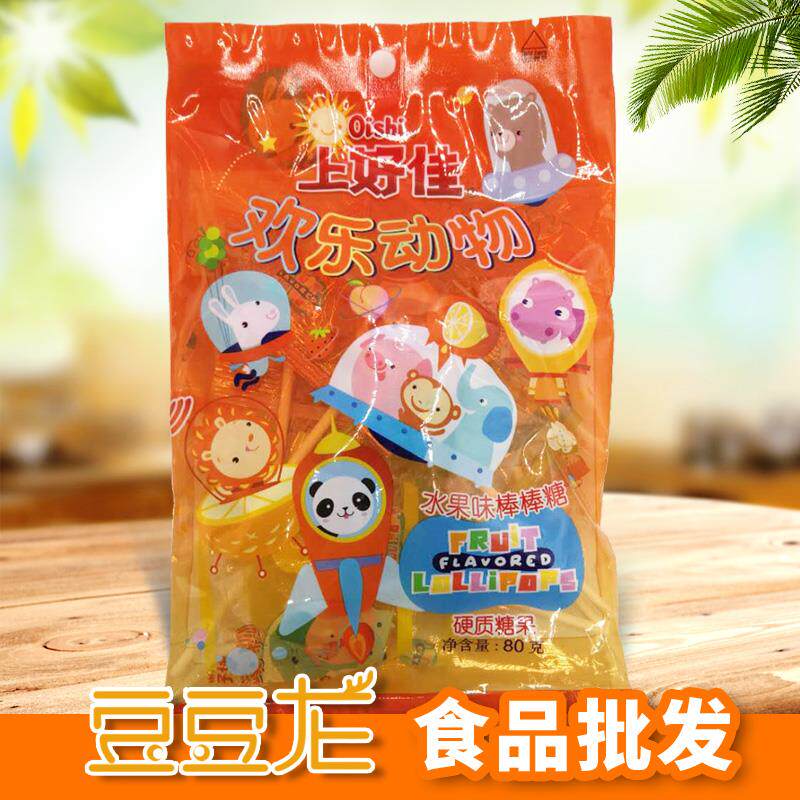 上好佳棒棒糖欢乐动物糖80g
