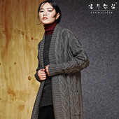 毛衣小哥手工编织毛衣女定制欧美长款 加厚保暖 宽松外套秋冬新品