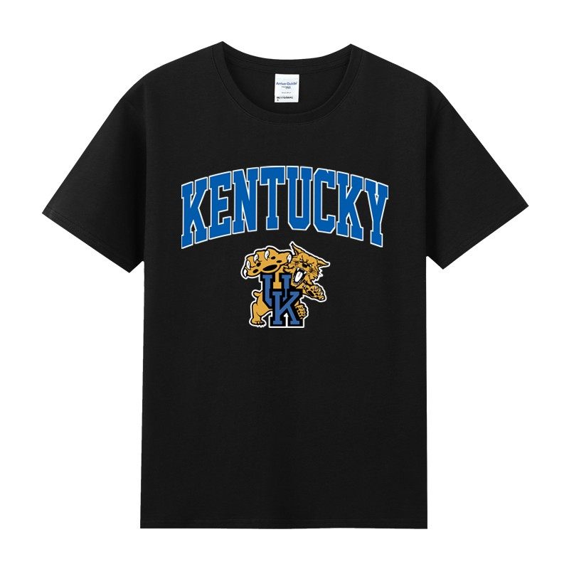 美式美国Kentucky肯塔基大学ncaa印花周边纯棉短袖男女款T恤夏bf