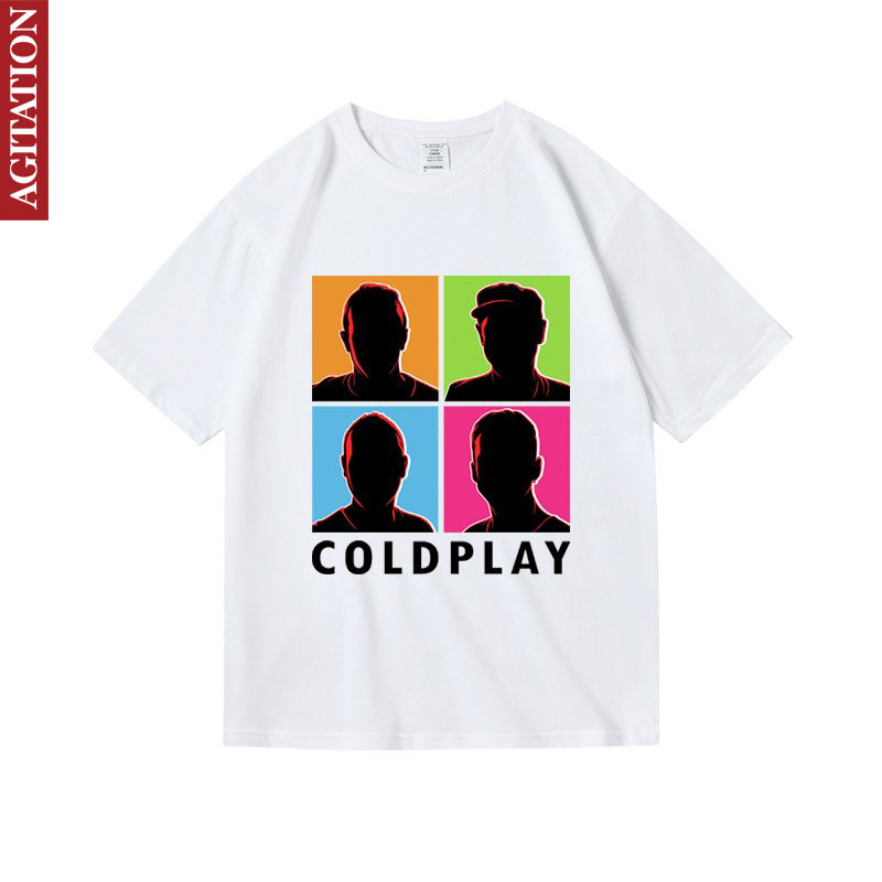 夏季欧美纯棉短半袖T恤潮牌衣服coldplay酷玩英伦摇滚中性款女男图片