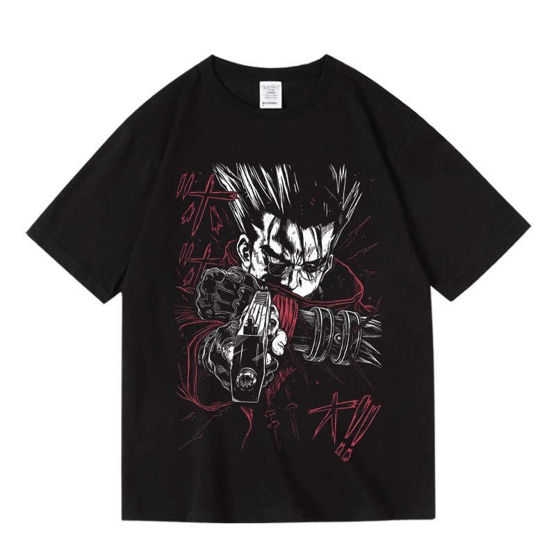 枪神Trigun法修潮流日系二次元卡通动漫纯棉短半袖T恤男夏青少年