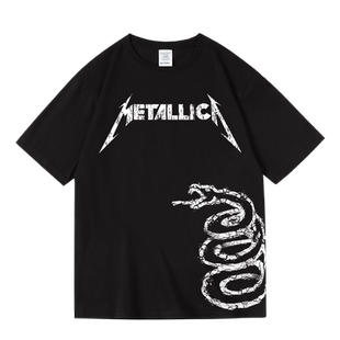 乐队metallica欧美重金属摇滚乐潮流印花纯棉短半袖T恤男女款夏季