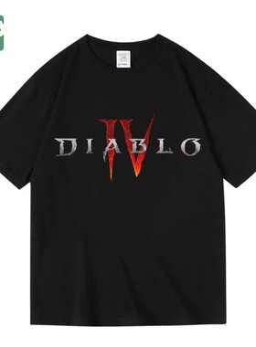 暗黑破坏神4欧美游戏周边diablo莉莉丝印花纯棉短半袖T恤男女夏季