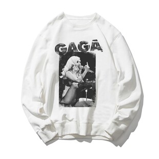 欧美流行音乐主题ladygaga嘎嘎姐春秋冬圆领无帽卫衣青少年打底衫