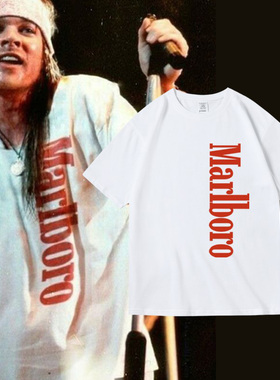 axl枪花同款slash枪炮玫瑰gunsnrose周边衣服摇滚纯棉短半袖T恤男