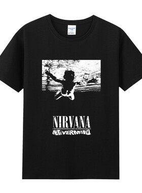 音乐摇滚周边涅槃nirvana nevermind 乐队印花衣服青少年短袖纯棉