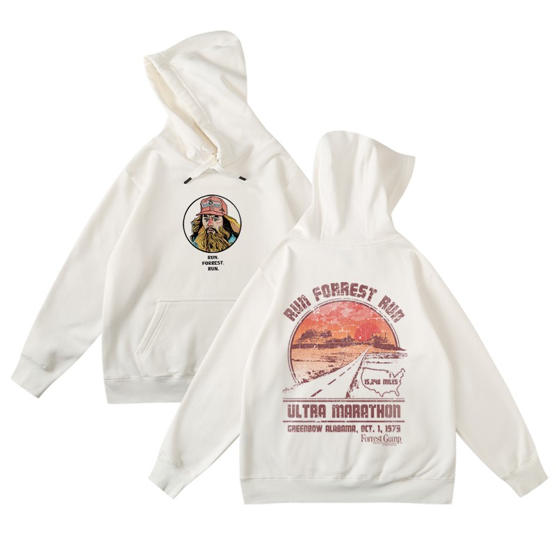 阿甘正传电影复古秋冬套头帽衫