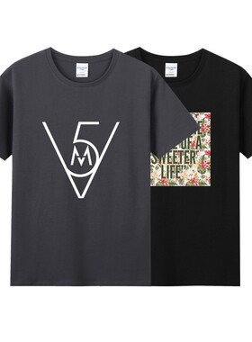 春夏青少年新款男短袖T恤纯棉圆领打底衫衣服maroon5魔力红乐队