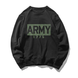 学生美国ARMY周边潮牌联名春秋款打底圆领卫衣无帽衫印花衣服男女