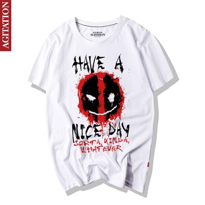 漫威纯棉半袖圆领死侍电影周边