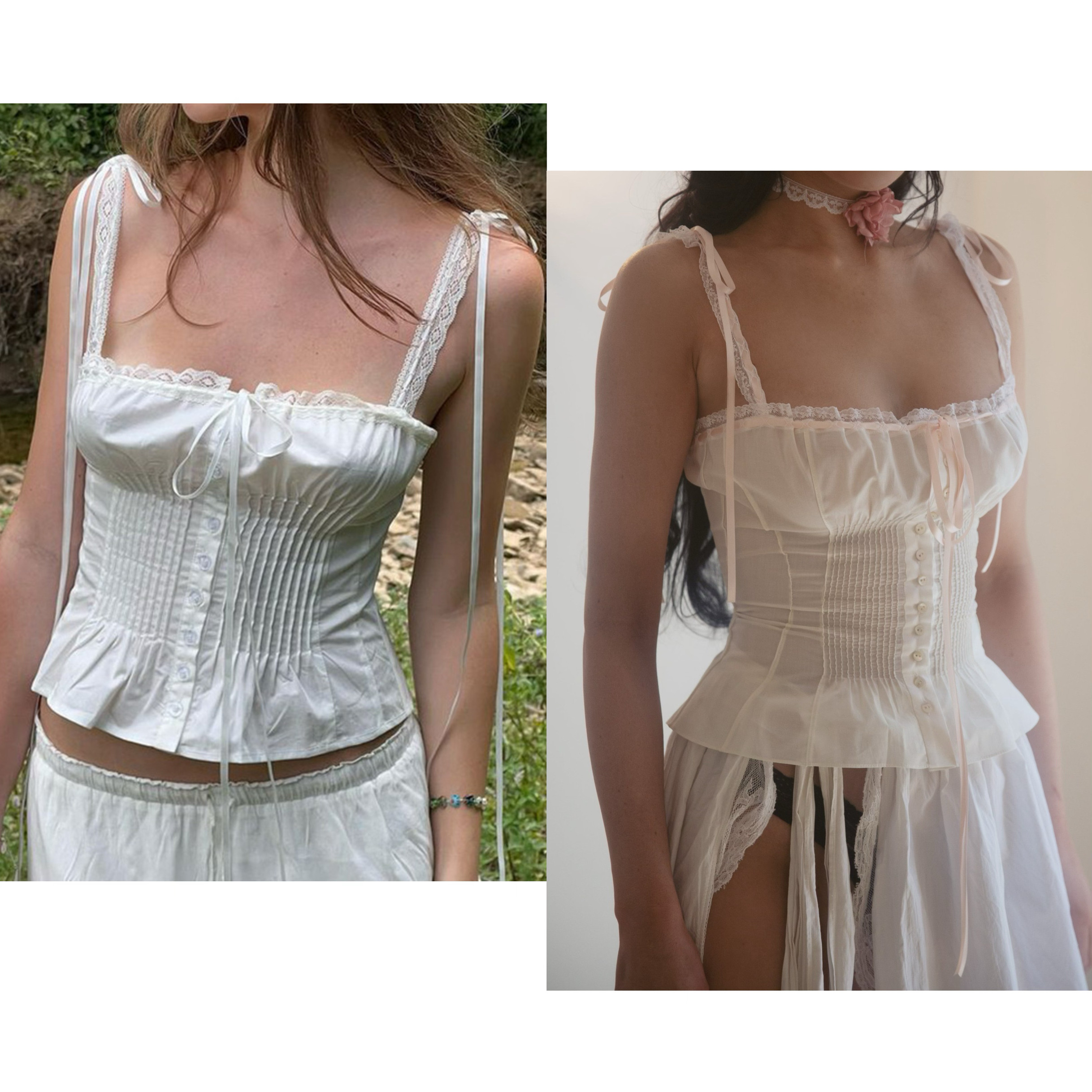 原版质法式度假风田园纯欲性感抽绳排扣蕾丝花边束腰辣妹抹胸吊带,女装/女士精品,背心吊带,淘宝优惠券,粉丝福利购,淘宝优惠卷