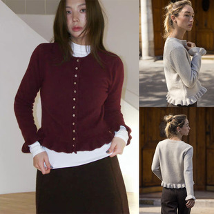 气质叠层装 女装 饰圆领长袖 针织外套 711 2025秋季 2756115 新品