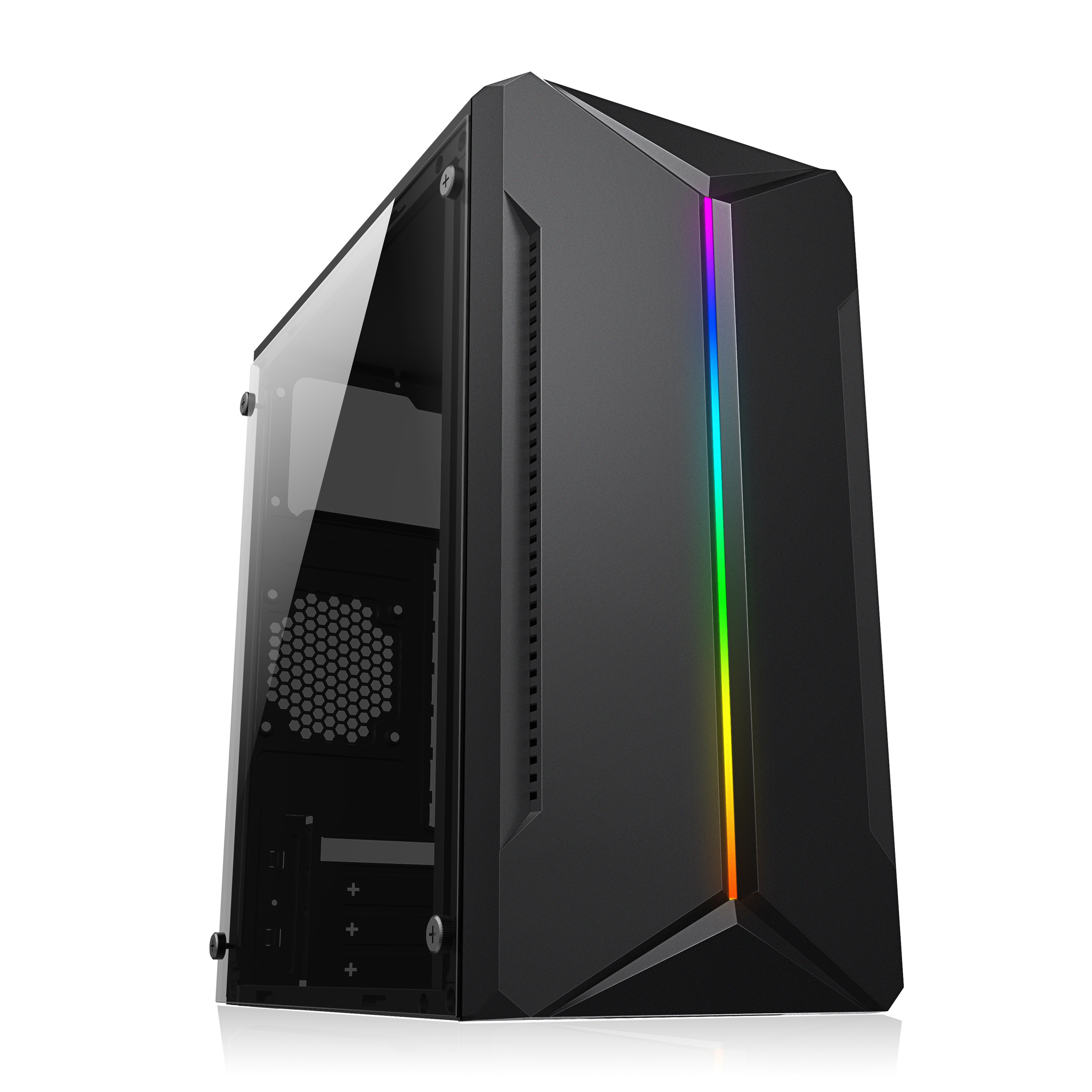 侧透灯条迷你小机箱matx中小主板