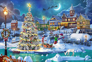 木质拼图300/500/1000片大型成年人减压儿童益智拼块圣诞新年礼物