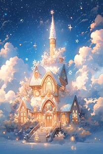 木质拼图300/500/1000片大型成年人减压儿童益智拼块星空雪夜小屋