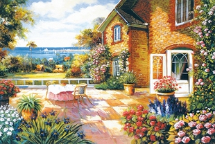 木质拼图300/500/1000片成人减压儿童益智玩具风景地中海风情