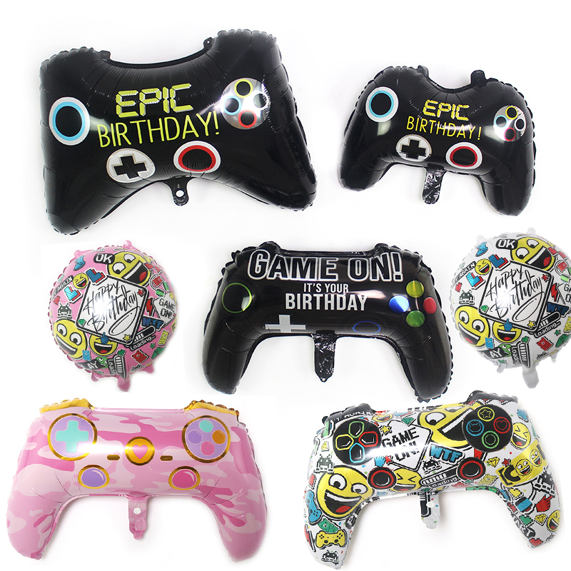 造型游戏机手柄铝膜气球卡通马里奥玩具铝箔气球生日派对装饰道具