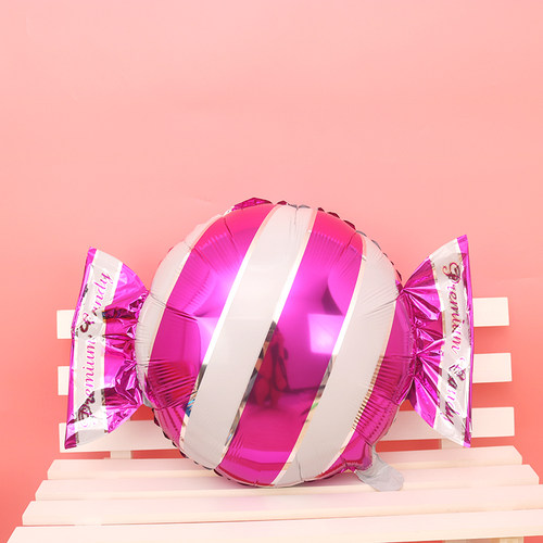 新款糖果气球风车糖果条纹糖果铝膜气球生日六一儿童节布置装饰